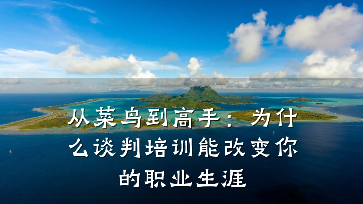 从菜鸟到高手:为什么谈判培训能改变你的职业生涯