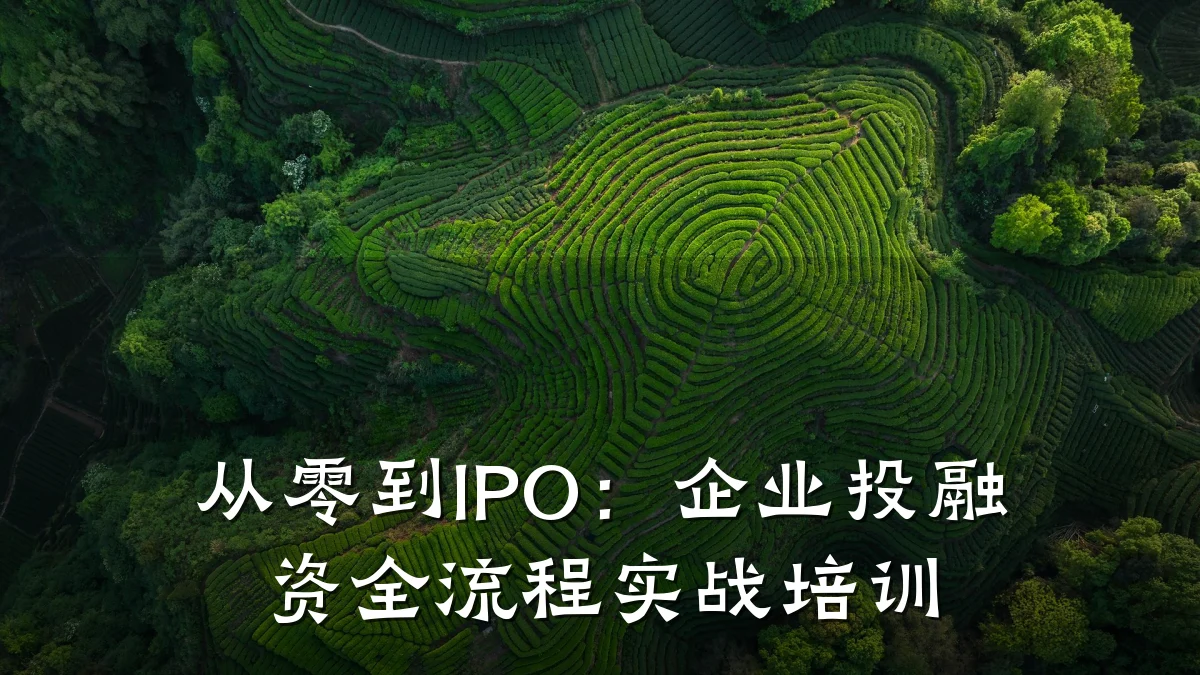 从零到IPO:企业投融资全流程实战培训