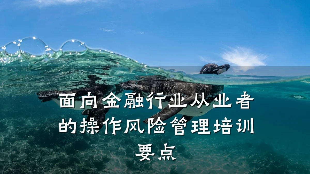 面向金融行业从业者的操作风险管理培训要点