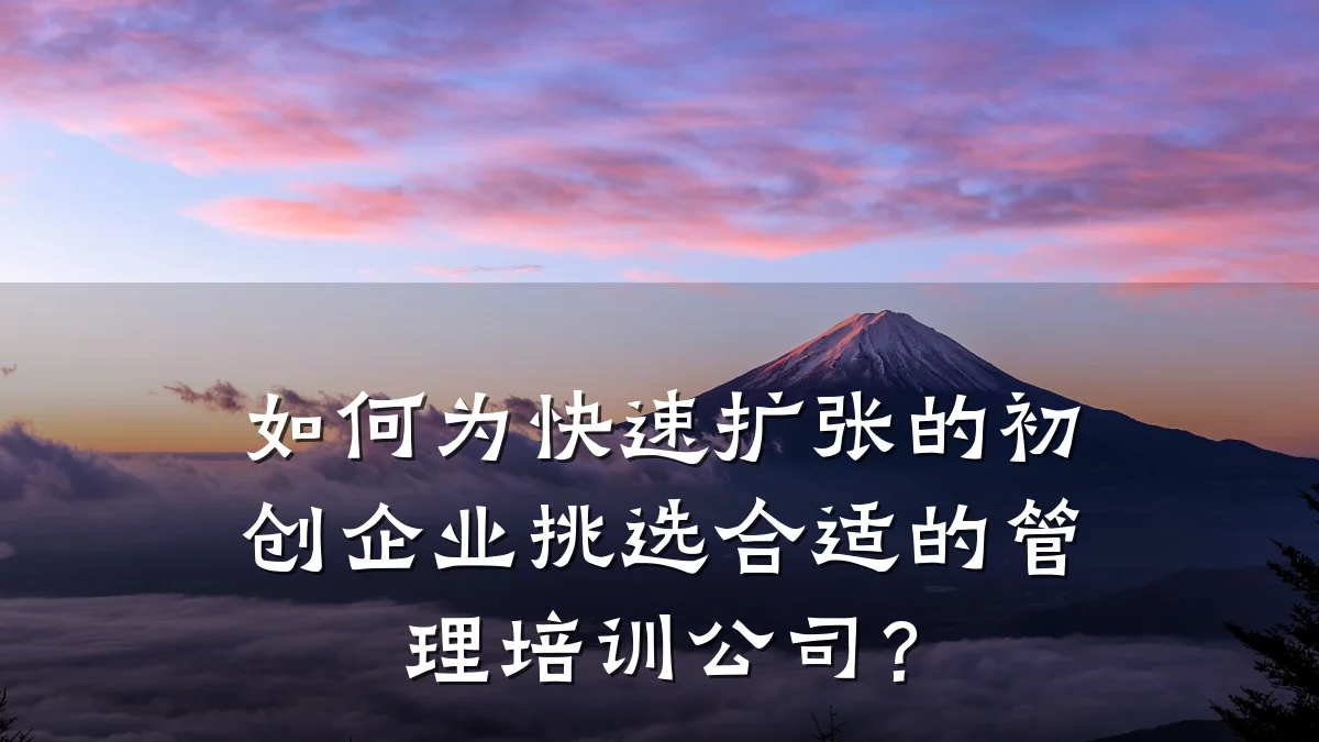 如何为快速扩张的初创企业挑选合适的管理培训公司?