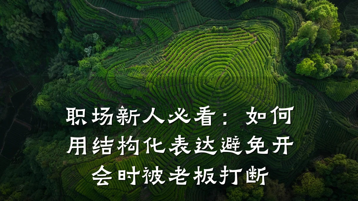 职场新人必看:如何用结构化表达避免开会时被老板打断