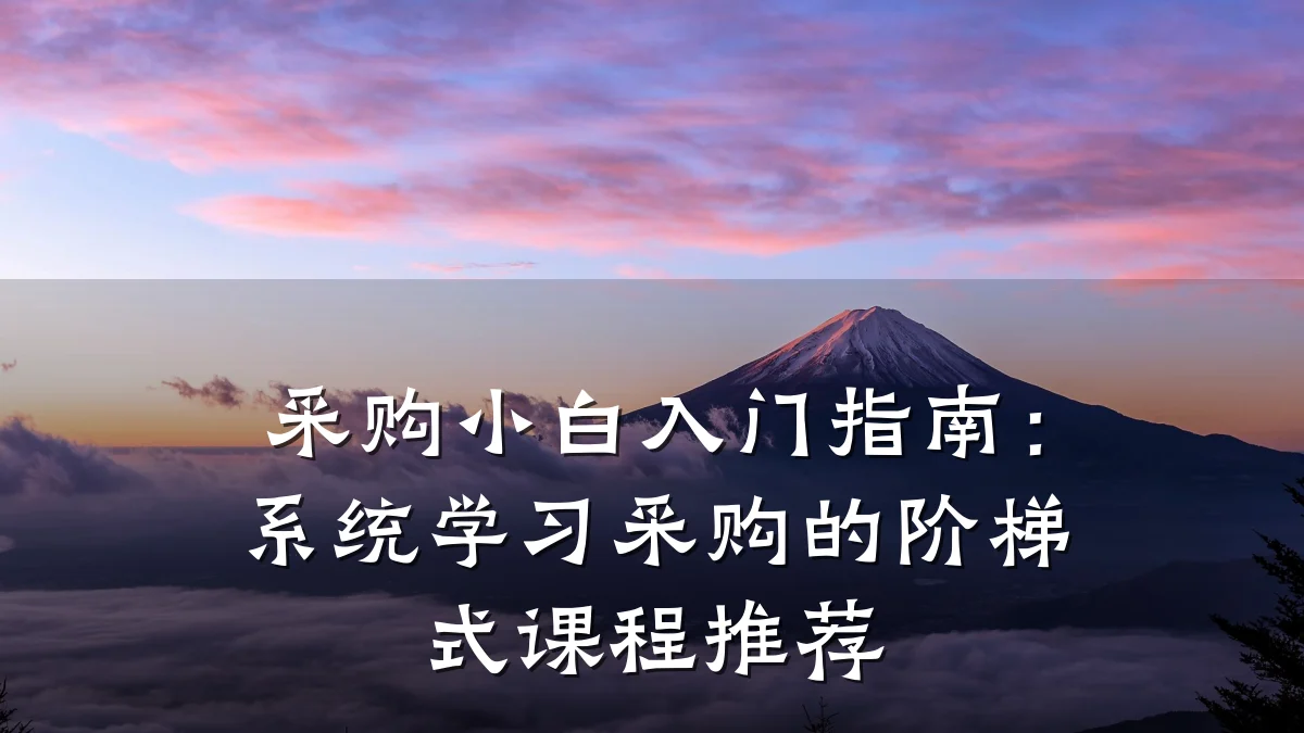 采购小白入门指南:系统学习采购的阶梯式课程推荐