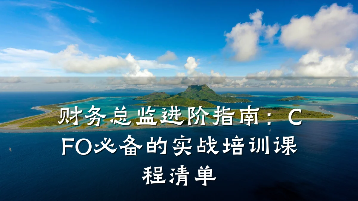 财务总监进阶指南:CFO必备的实战培训课程清单