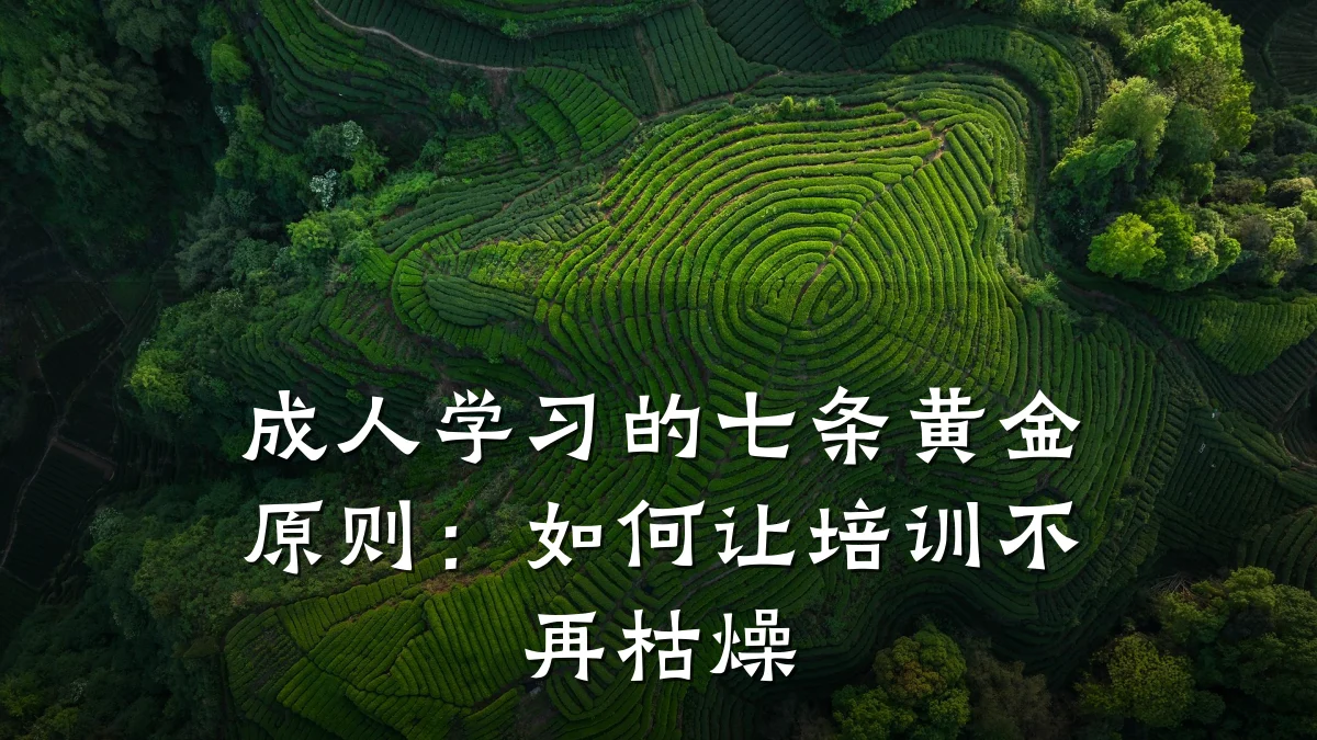 成人学习的七条黄金原则:如何让培训不再枯燥
