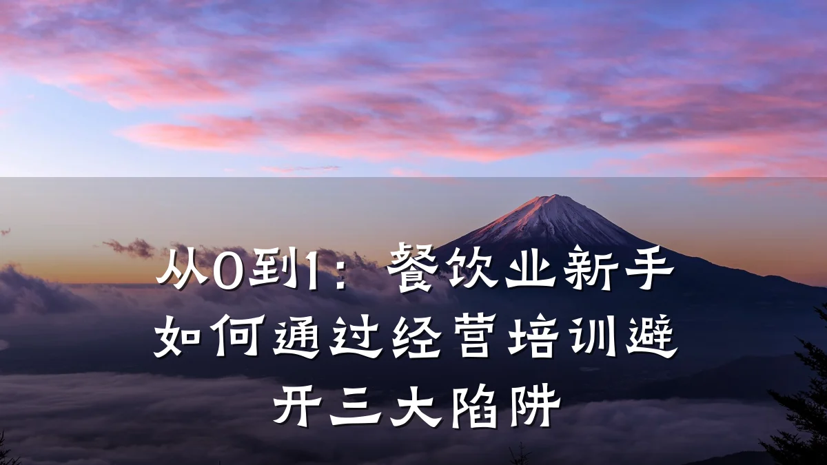从0到1:餐饮业新手如何通过经营培训避开三大陷阱