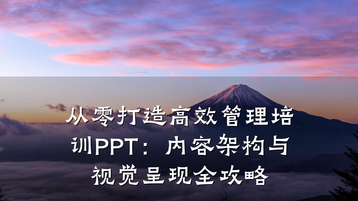 从零打造高效管理培训PPT:内容架构与视觉呈现全攻略
