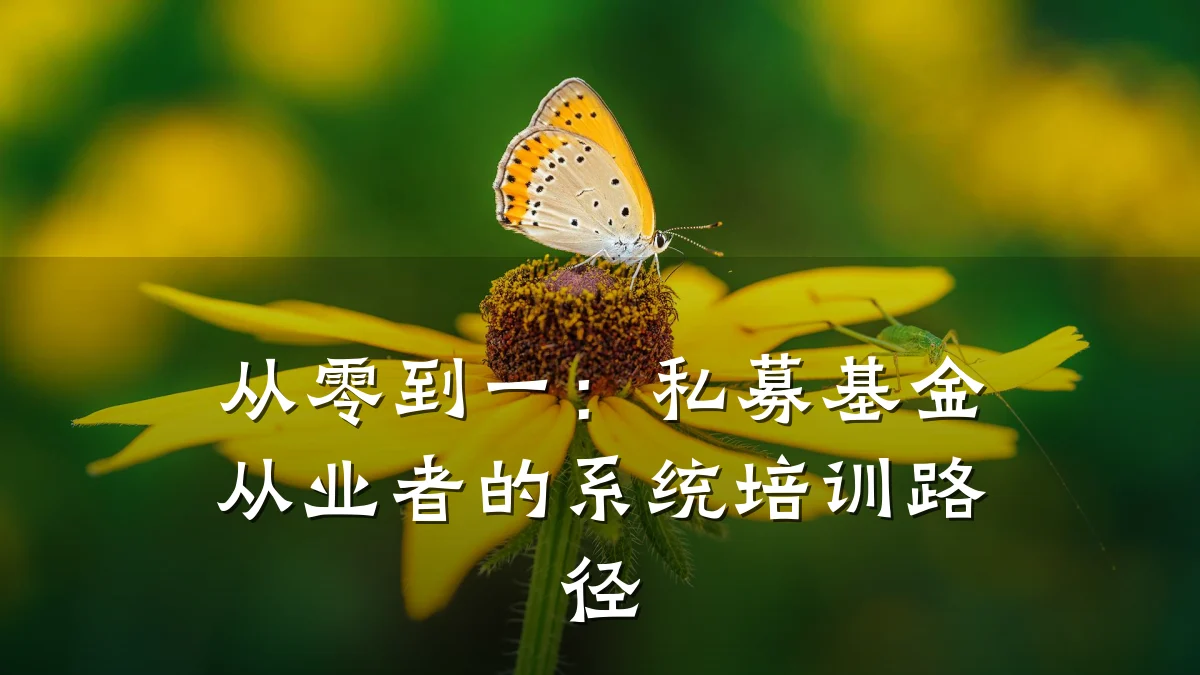 从零到一:私募基金从业者的系统培训路径