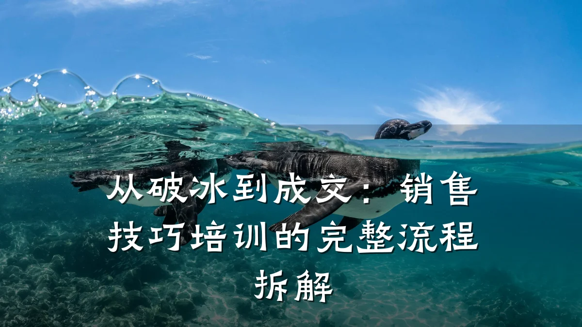 从破冰到成交:销售技巧培训的完整流程拆解