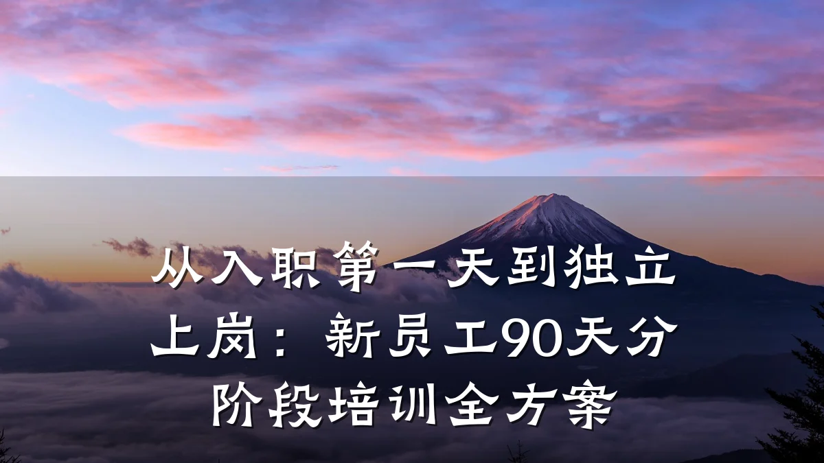 从入职第一天到独立上岗:新员工90天分阶段培训全方案