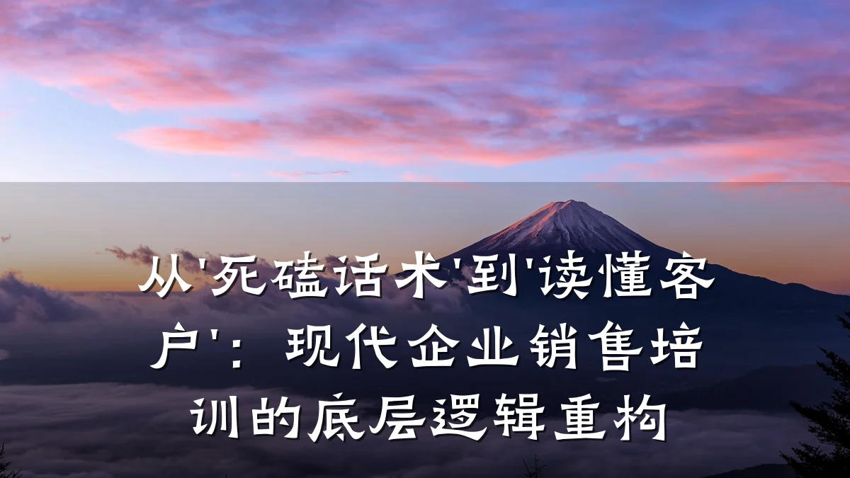 从'死磕话术'到'读懂客户':现代企业销售培训的底层逻辑重构