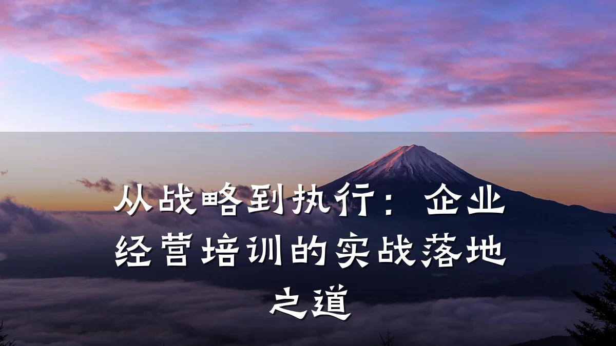从战略到执行:企业经营培训的实战落地之道
