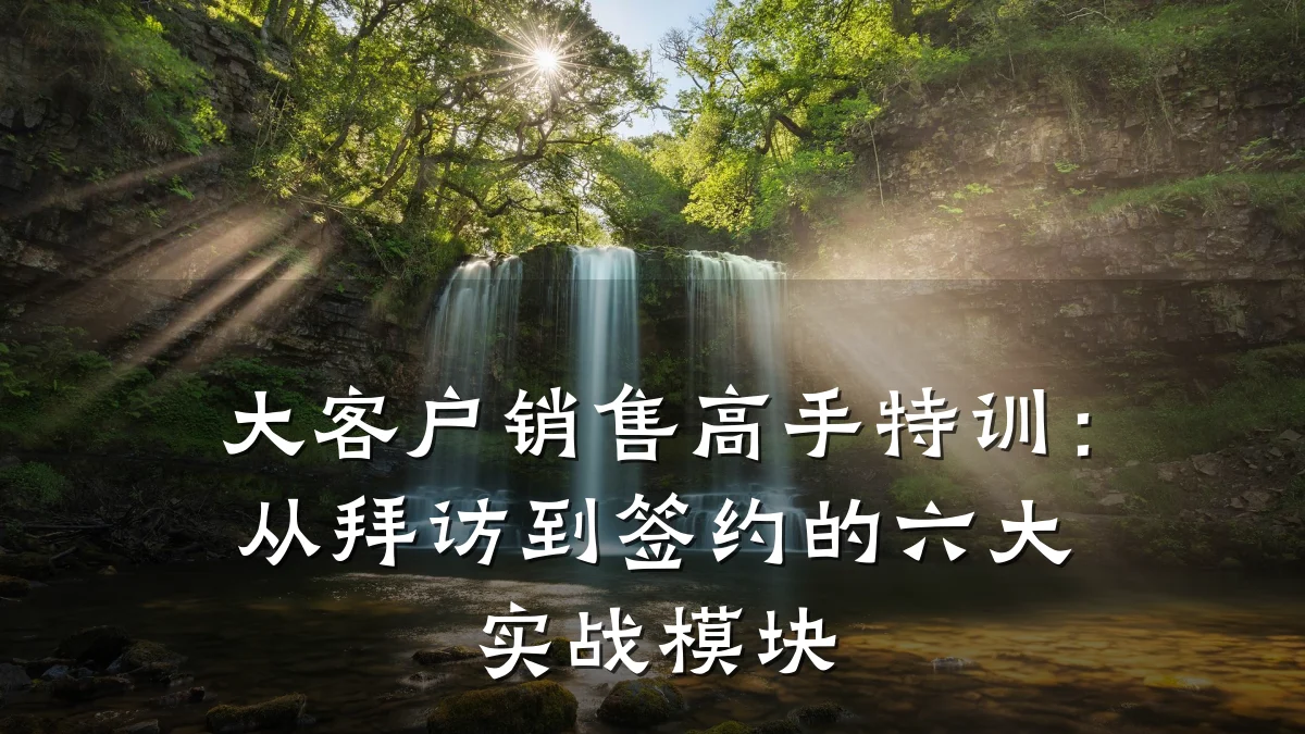 大客户销售高手特训:从拜访到签约的六大实战模块