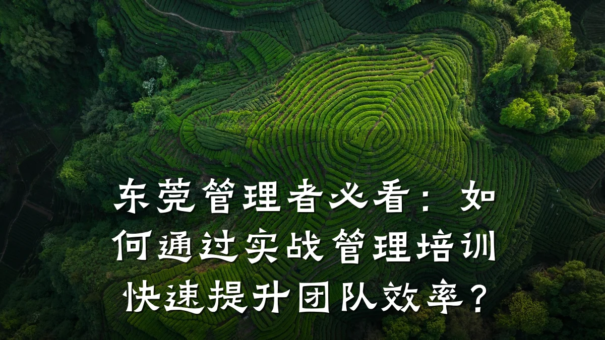 东莞管理者必看:如何通过实战管理培训快速提升团队效率?