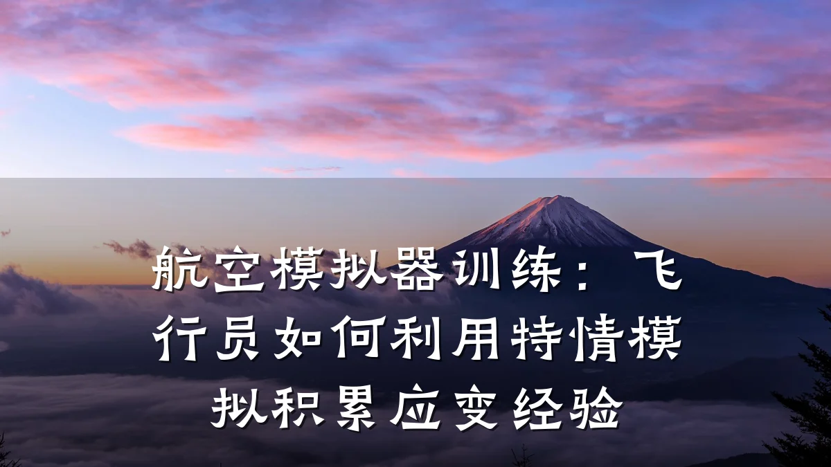 航空模拟器训练：飞行员如何利用特情模拟积累应变经验