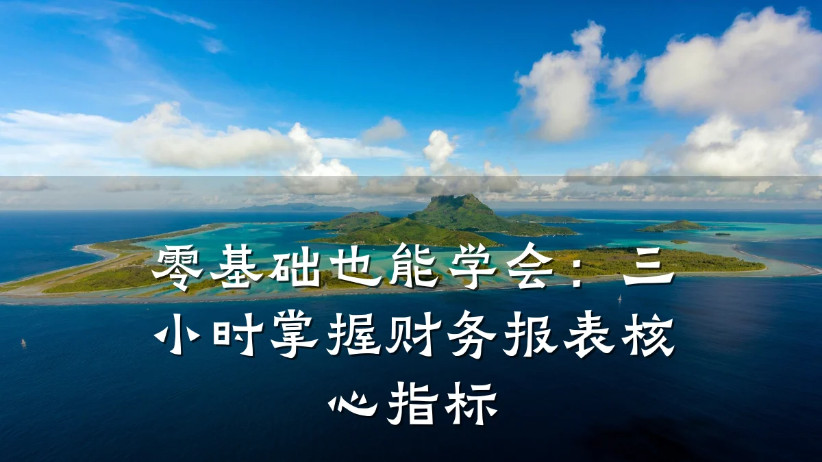 零基础也能学会:三小时掌握财务报表核心指标