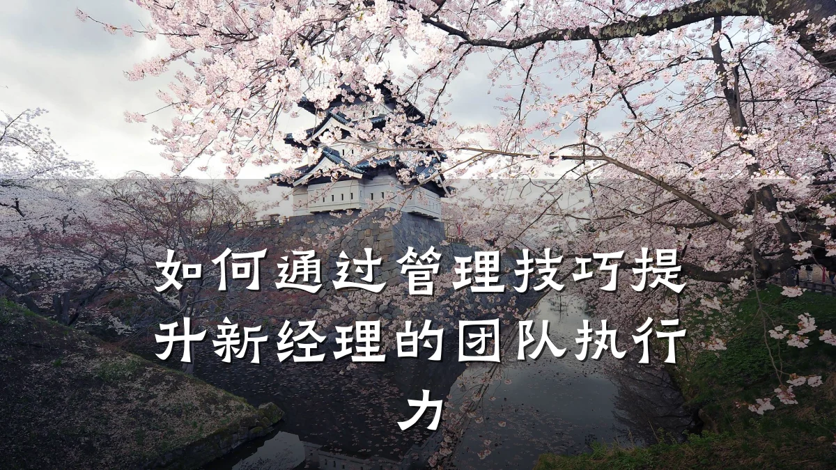 如何通过管理技巧提升新经理的团队执行力
