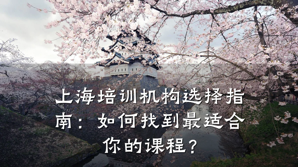 上海培训机构选择指南:如何找到最适合你的课程?