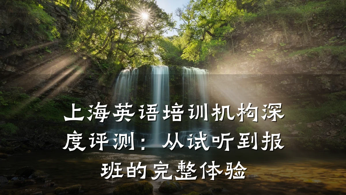上海英语培训机构深度评测:从试听到报班的完整体验