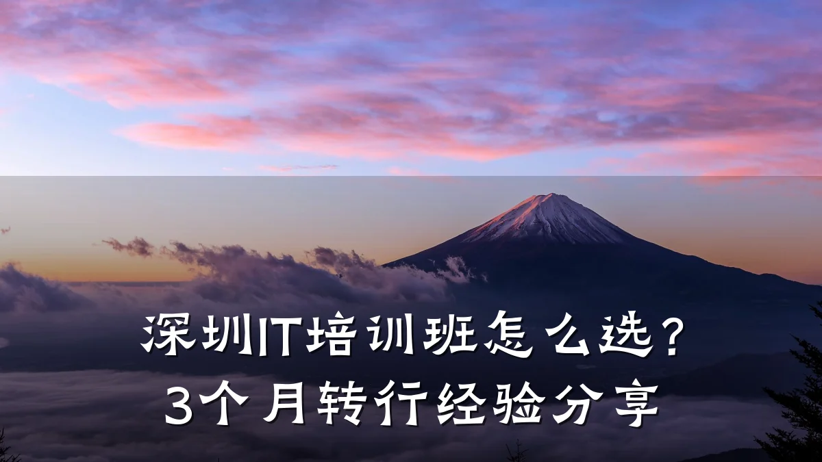 深圳IT培训班怎么选?3个月转行经验分享