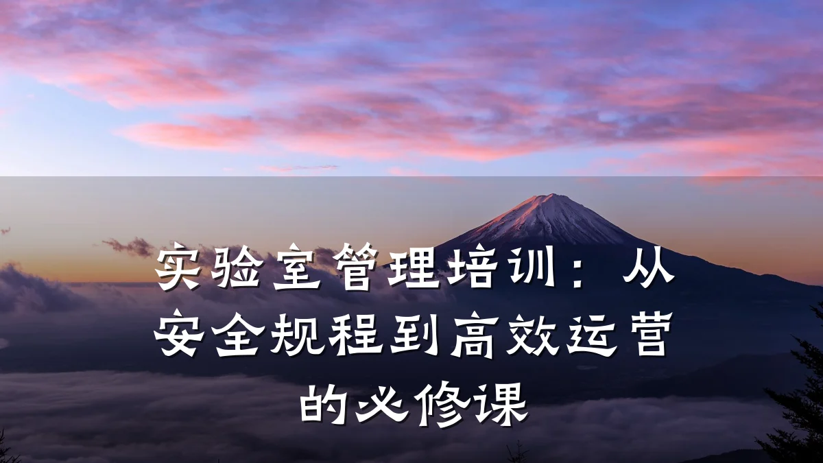 实验室管理培训:从安全规程到高效运营的必修课