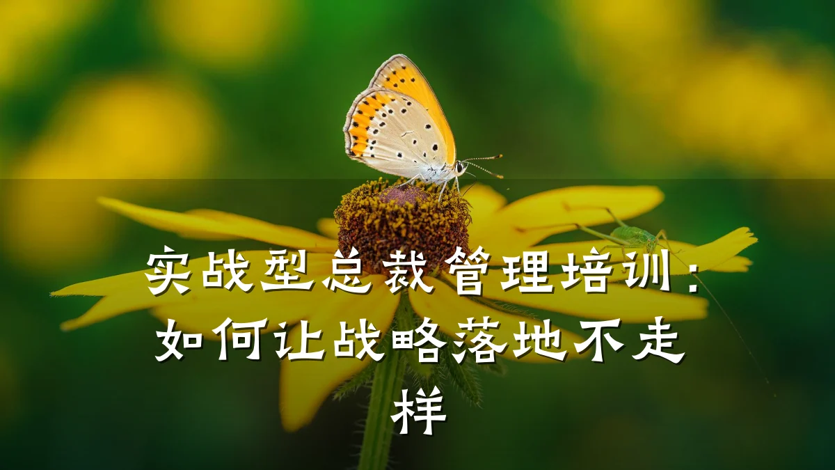 实战型总裁管理培训:如何让战略落地不走样
