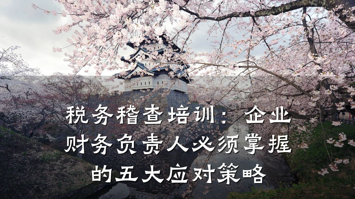 税务稽查培训:企业财务负责人必须掌握的五大应对策略