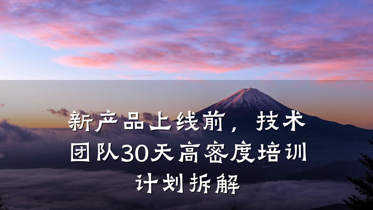 新产品上线前,技术团队30天高密度培训计划拆解