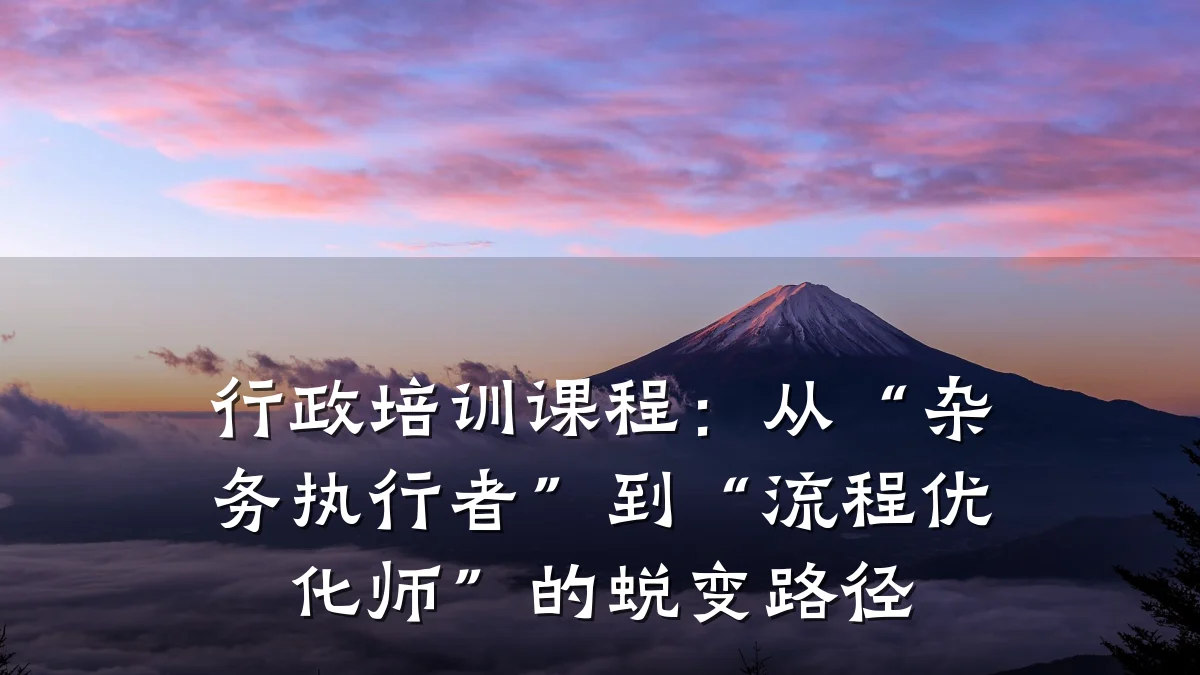 行政培训课程:从“杂务执行者”到“流程优化师”的蜕变路径