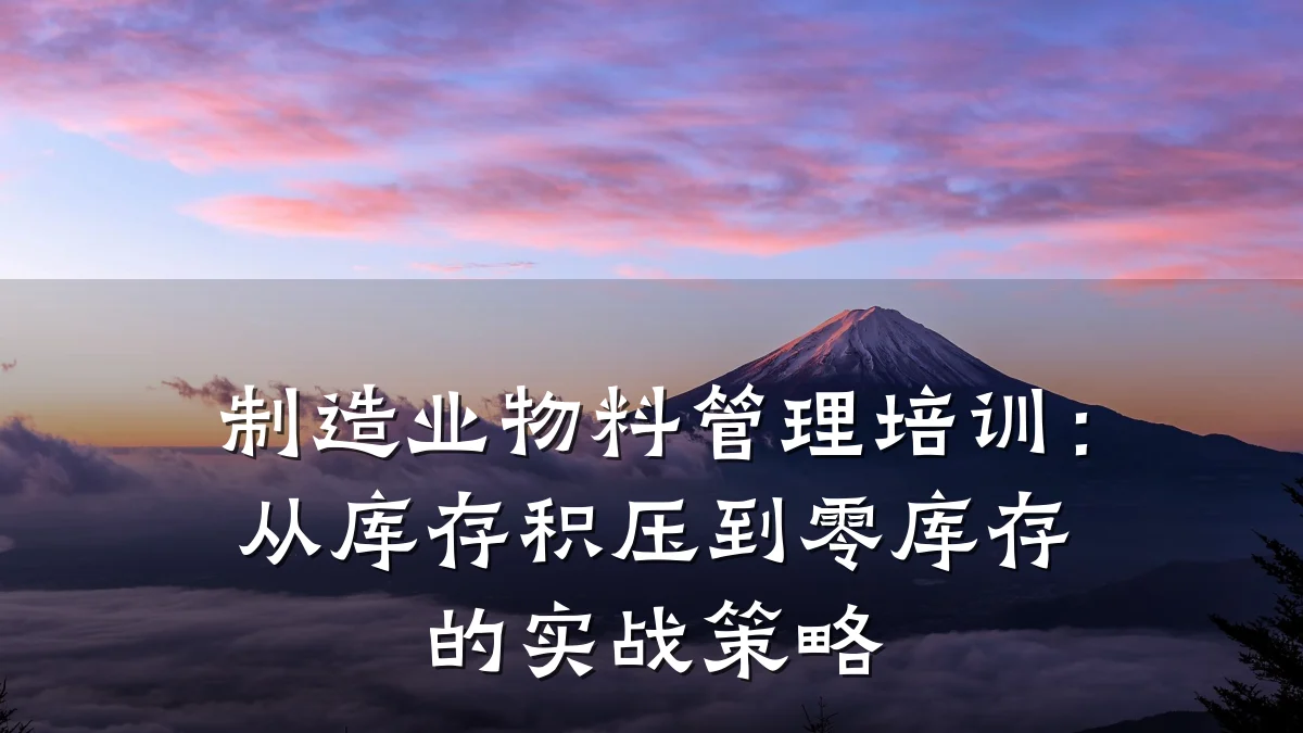 制造业物料管理培训:从库存积压到零库存的实战策略
