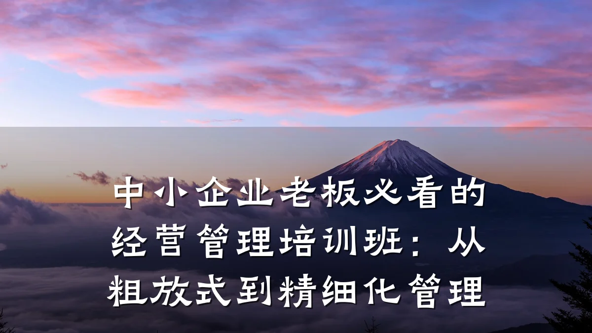 中小企业老板必看的经营管理培训班:从粗放式到精细化管理