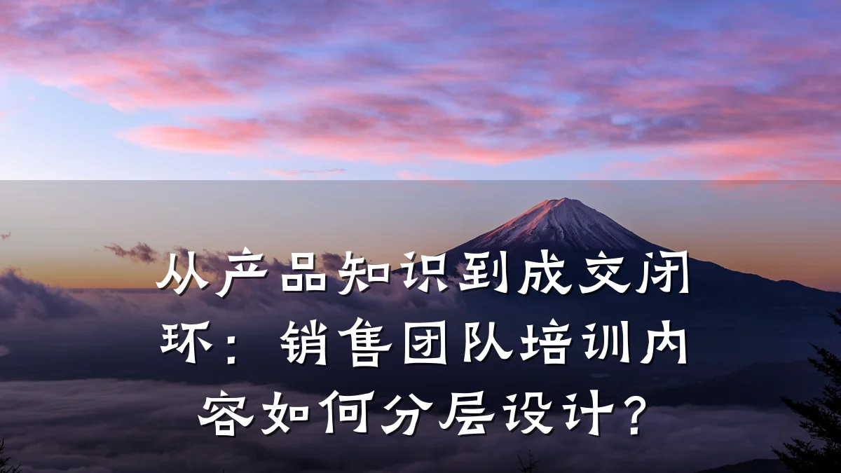 从产品知识到成交闭环:销售团队培训内容如何分层设计?