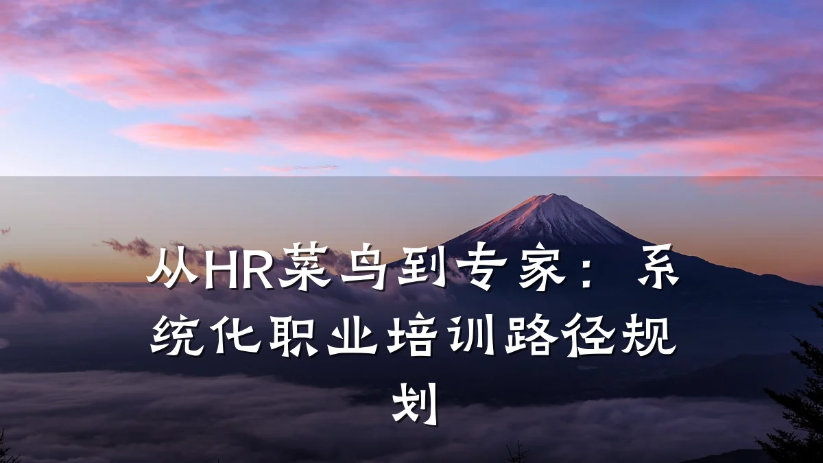 从HR菜鸟到专家:系统化职业培训路径规划