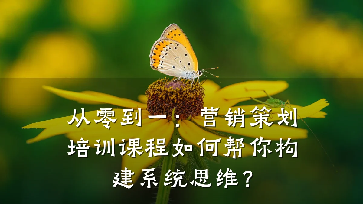 从零到一:营销策划培训课程如何帮你构建系统思维?