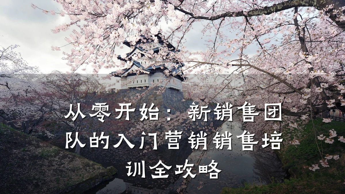 从零开始:新销售团队的入门营销销售培训全攻略