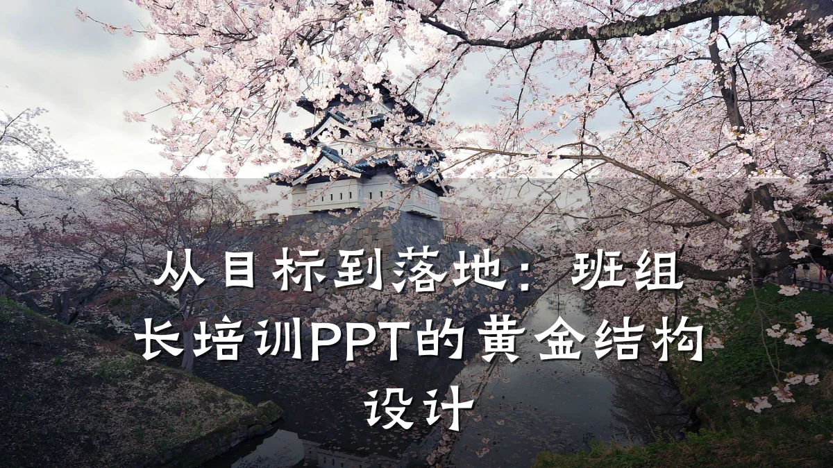 从目标到落地:班组长培训PPT的黄金结构设计