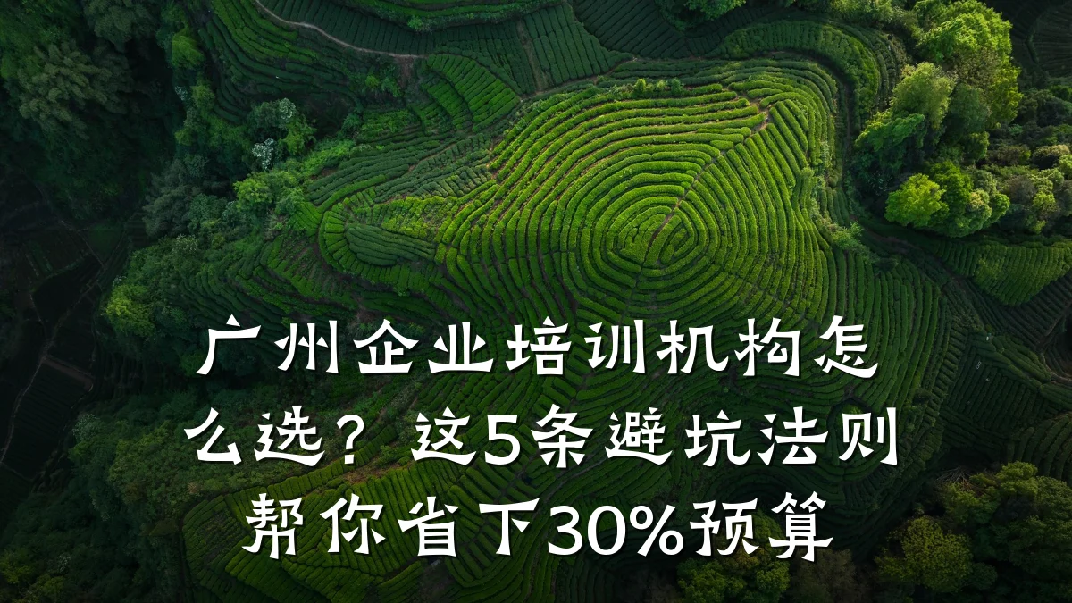 广州企业培训机构怎么选?这5条避坑法则帮你省下30%预算