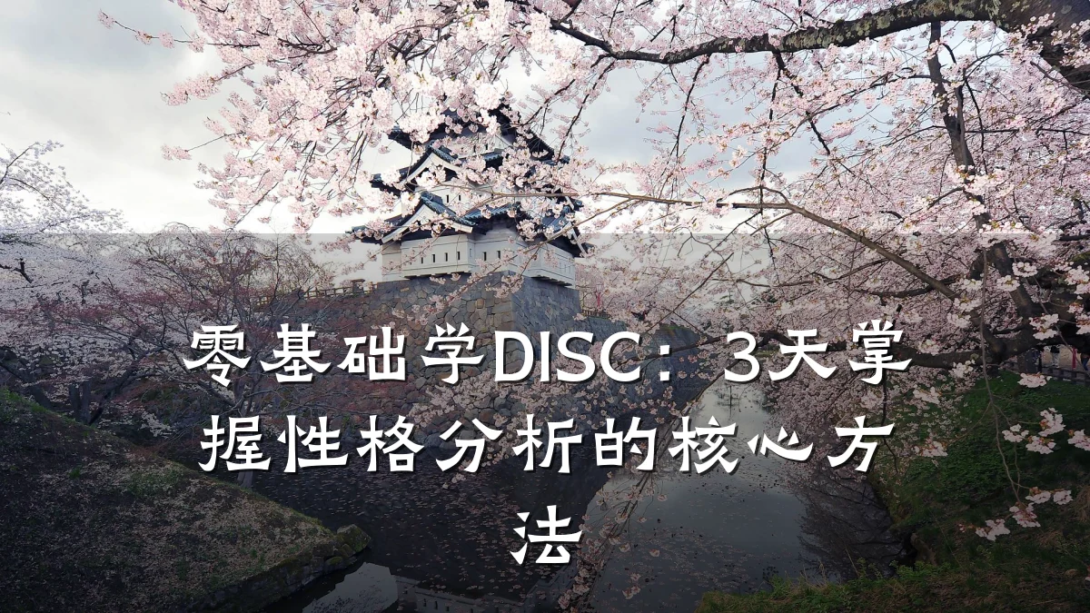 零基础学DISC:3天掌握性格分析的核心方法