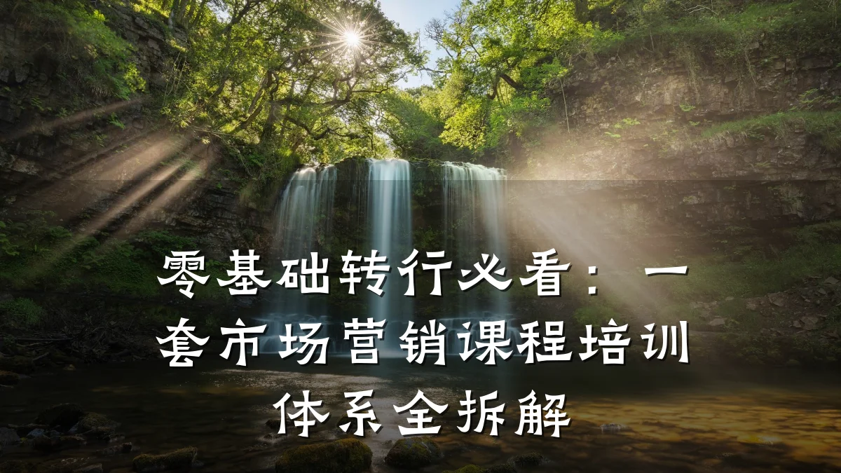 零基础转行必看:一套市场营销课程培训体系全拆解