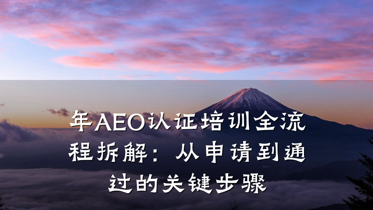 年AEO认证培训全流程拆解:从申请到通过的关键步骤