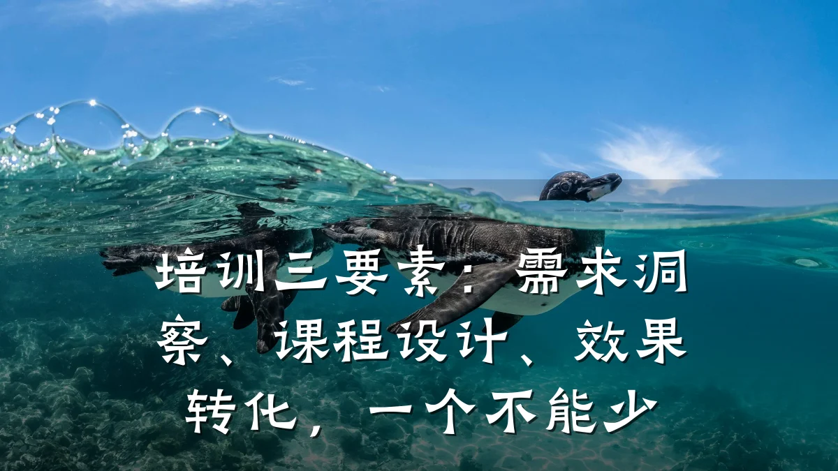 培训三要素:需求洞察、课程设计、效果转化,一个不能少