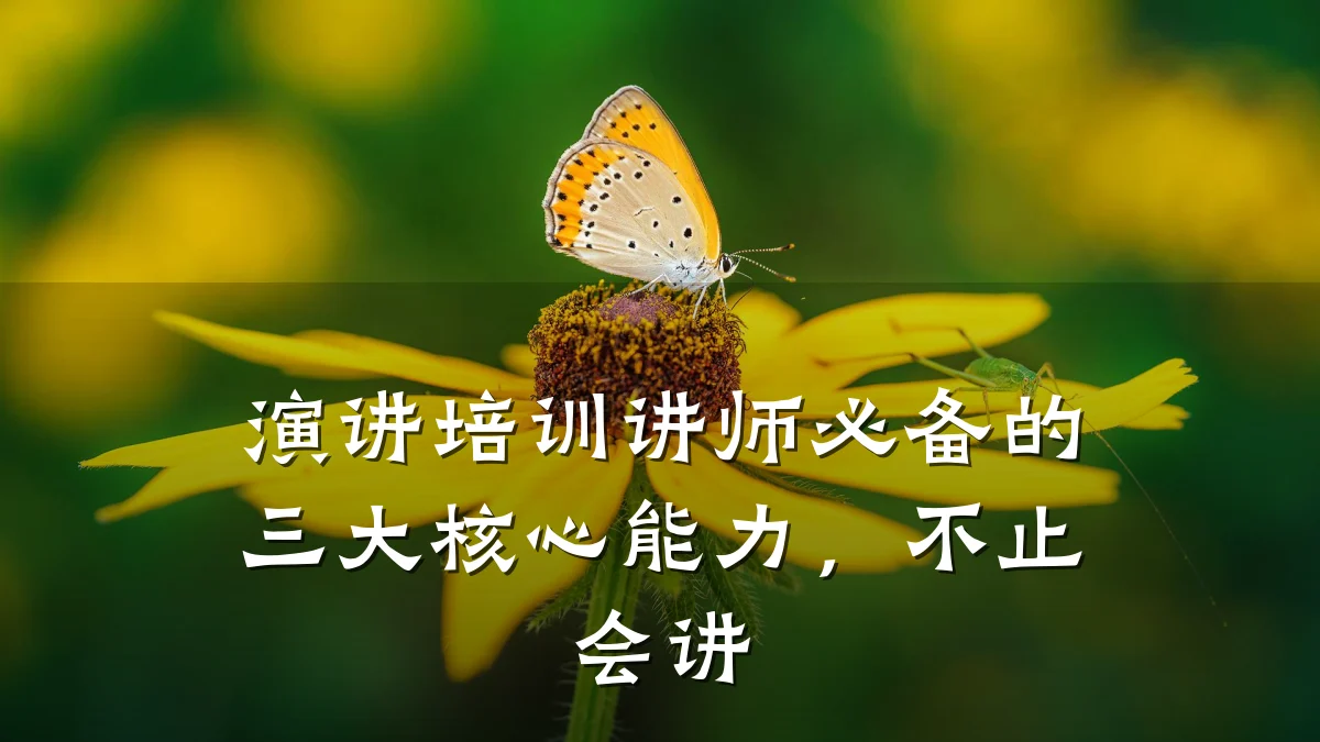 演讲培训讲师必备的三大核心能力,不止会讲