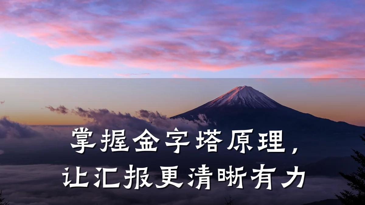 掌握金字塔原理,让汇报更清晰有力