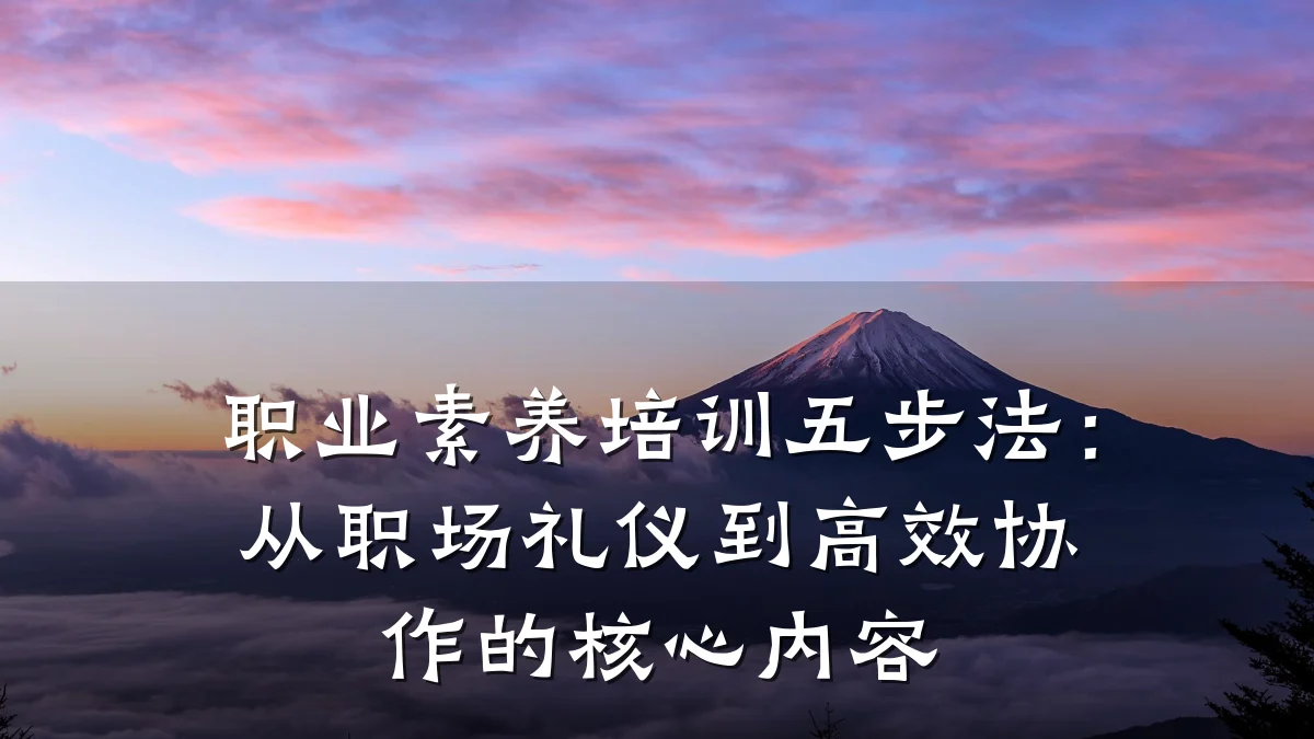 职业素养培训五步法:从职场礼仪到高效协作的核心内容