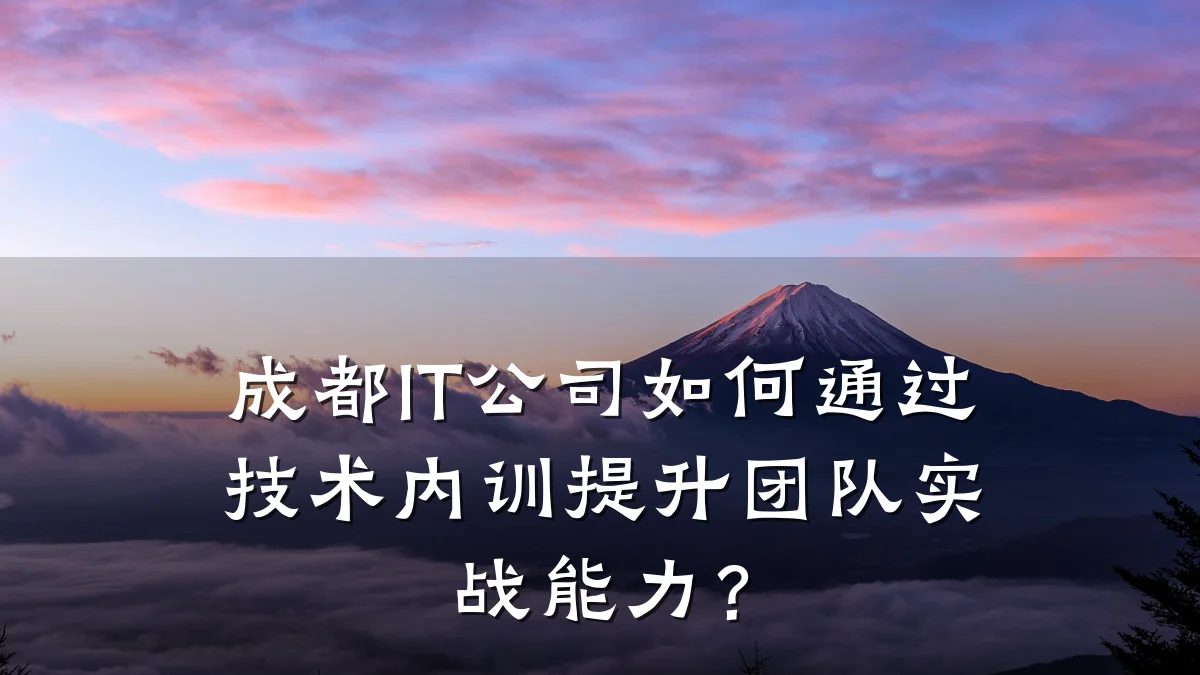 成都IT公司如何通过技术内训提升团队实战能力?