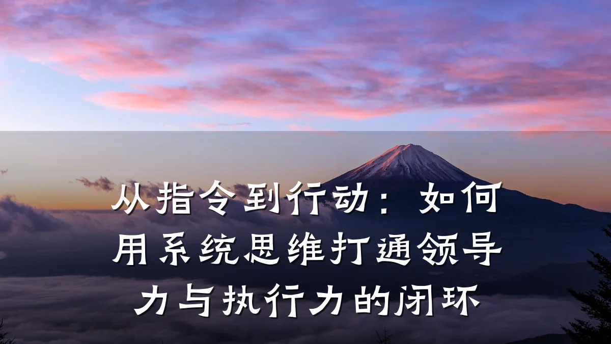 从指令到行动:如何用系统思维打通领导力与执行力的闭环