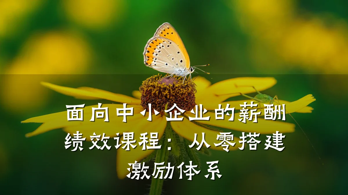 面向中小企业的薪酬绩效课程:从零搭建激励体系