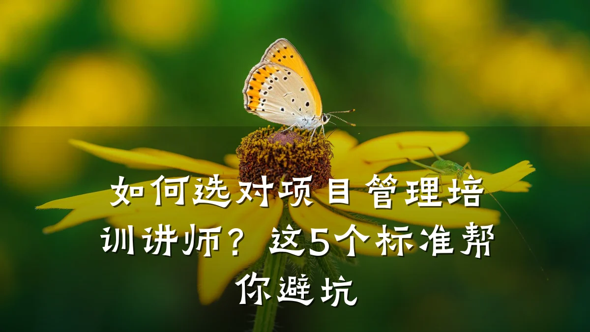 如何选对项目管理培训讲师?这5个标准帮你避坑