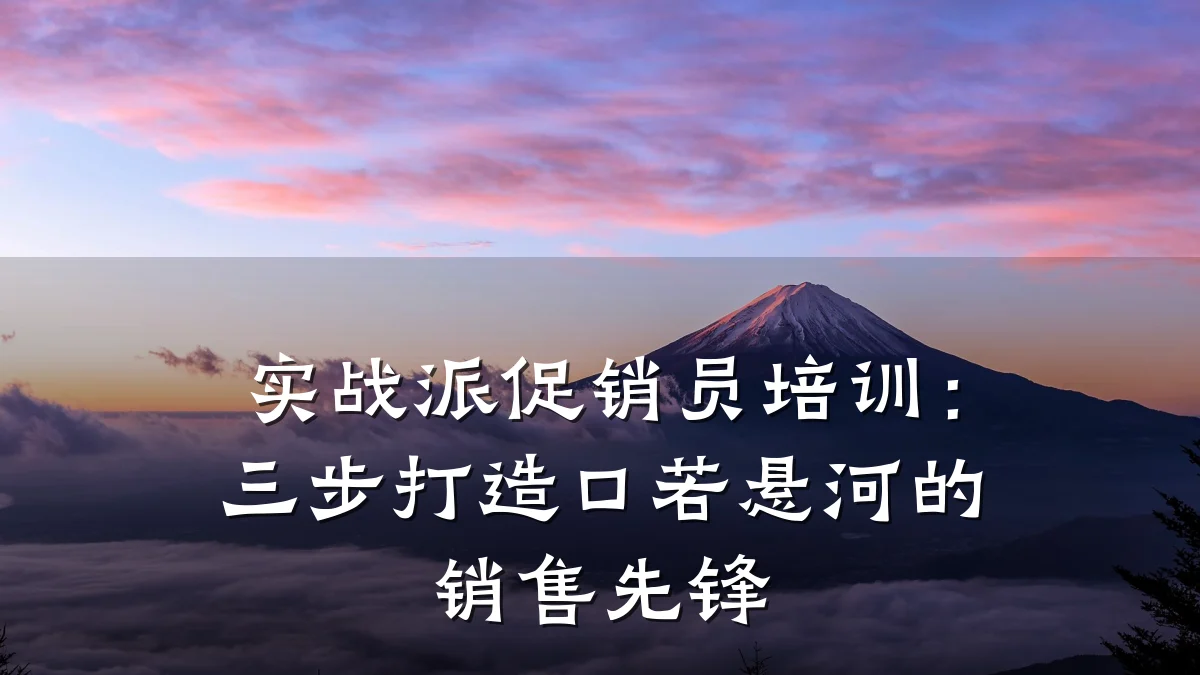 实战派促销员培训:三步打造口若悬河的销售先锋