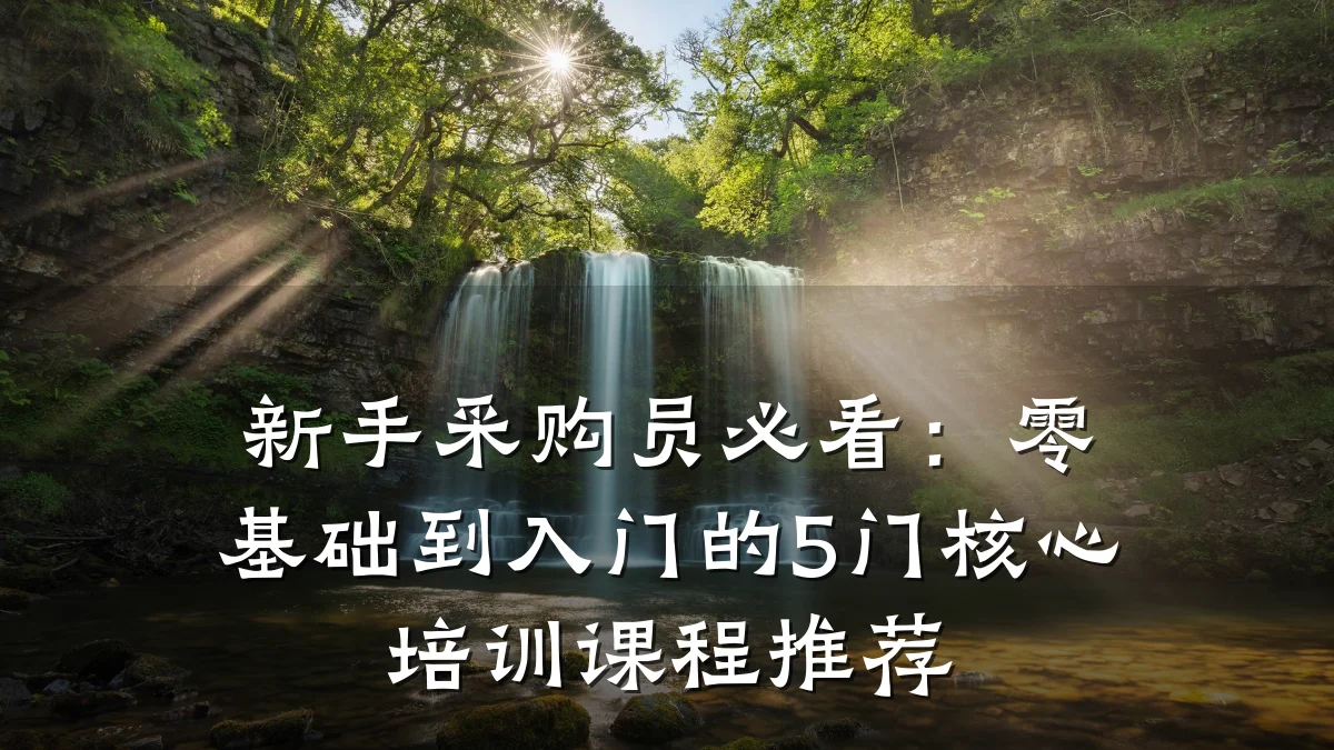 新手采购员必看:零基础到入门的5门核心培训课程推荐