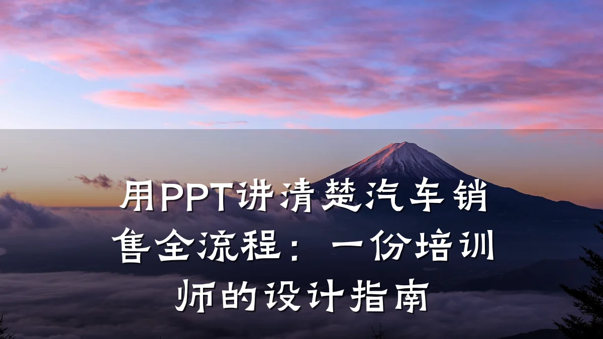用PPT讲清楚汽车销售全流程:一份培训师的设计指南